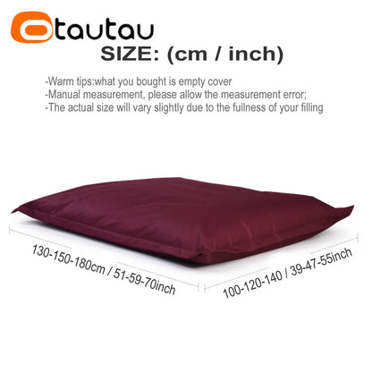 OTAUTAU Rectangular Floating Pool Bean Bag Cover – Waterproof Beach Pillow, Pouf Sofa Bed & Chaise Lounge DD034