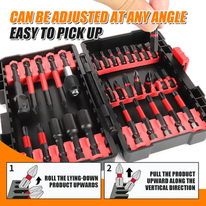 31Pcs Electric Screwdriver Bit Set - Alloy Phillips Hex Torx Socket Bits with Storage Case