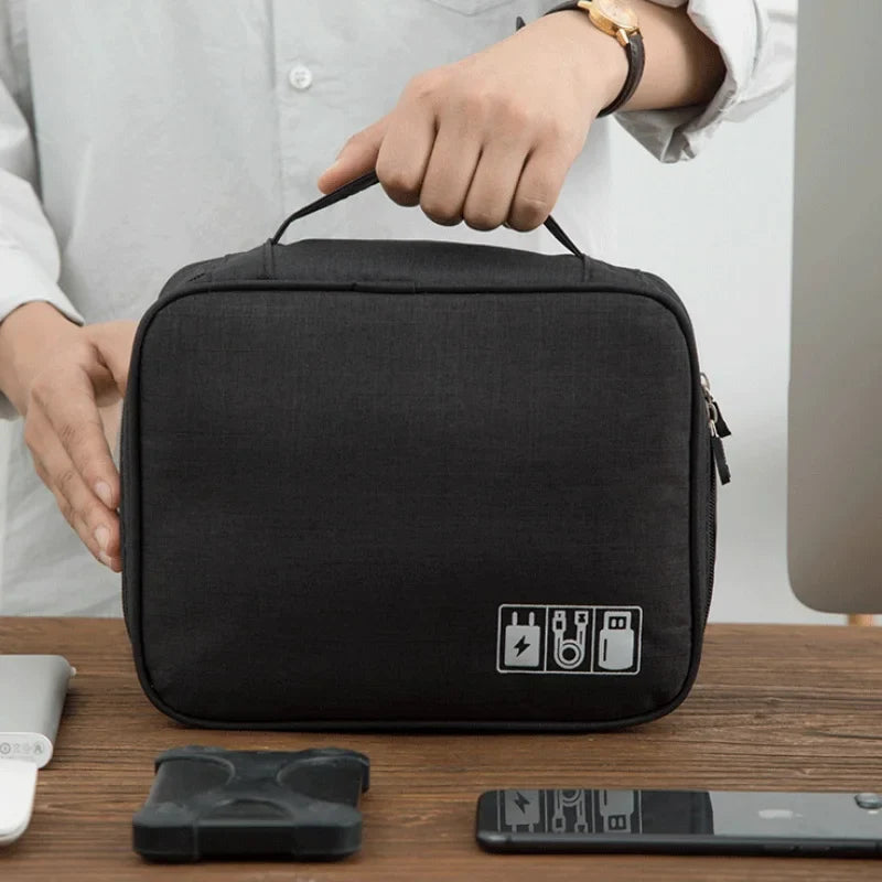 Waterproof Cable Storage Bag – Portable Digital Organizer for USB Cables, Chargers, and Electronic Accessories, Travel-Friendly
