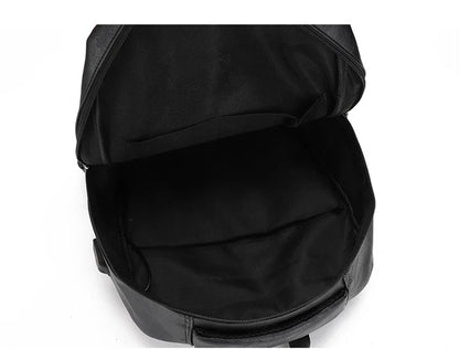 High-Quality USB Charging Backpack for Men – PU Leather Laptop Backpack for Teenagers & Boys, Large Schoolbag