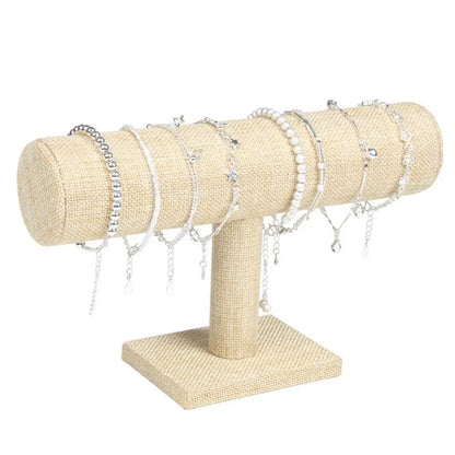 6-Color Upright Velvet Bracelet & Chain Watch Display Rack – Hard Jewelry Organizer Stand Holder