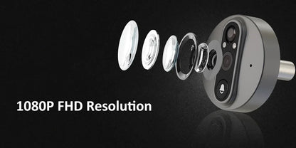 3MP Smart Life Tuya WiFi Doorbell – 1080P Eye Peephole Camera, 5000mAh Battery, PIR Motion Detector, IR, Alexa & Google Compatible
