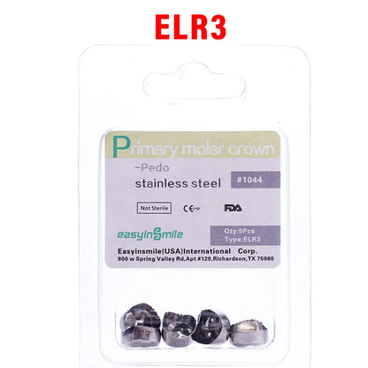 5PCS EASYINSMILE Kids Stainless Steel Dental Crowns – Primary Molar Teeth Refill D2-D7