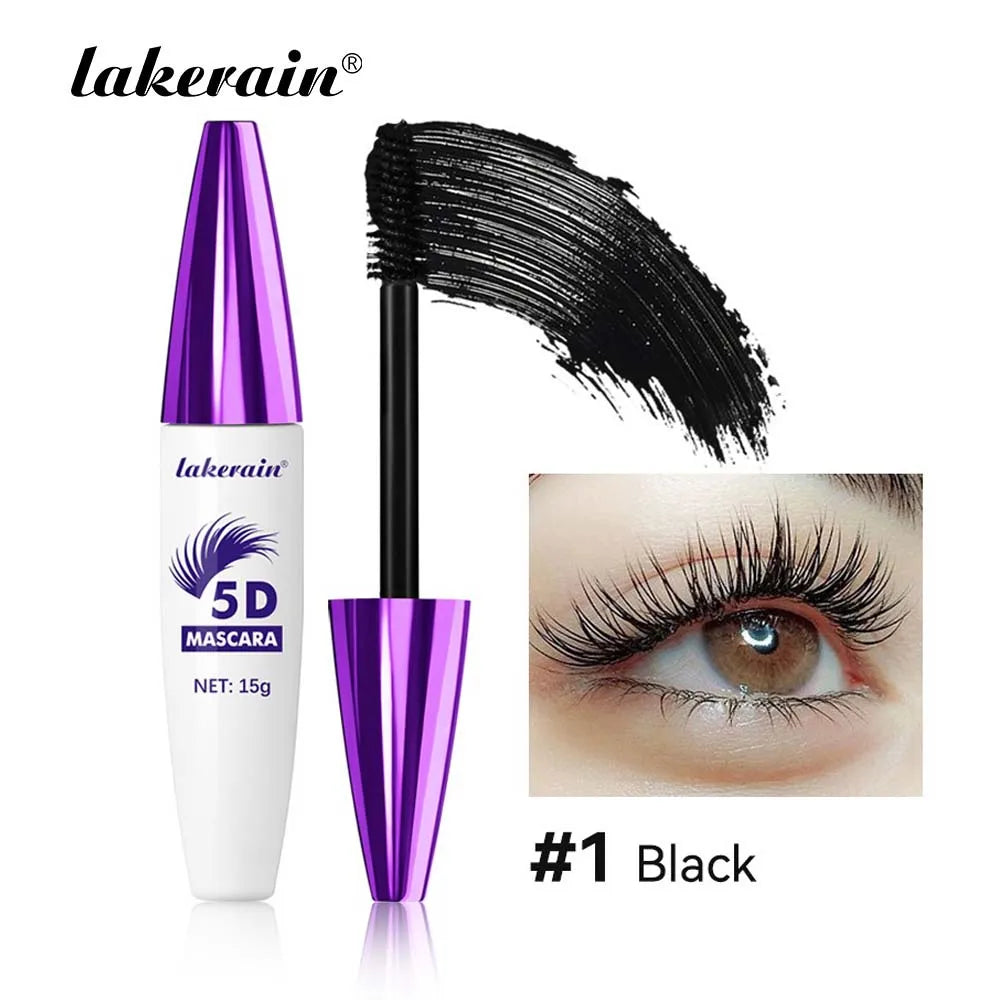 Red Wine Brown 5D Mascara — 3D Curling, Waterproof, Non-Smudge, Fast-Dry Eyelash Extension Makeup