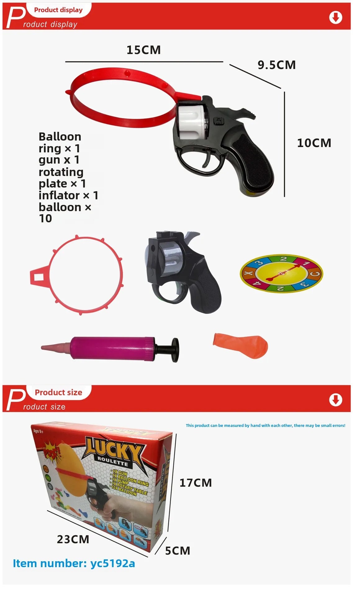 Roulette Balloon Game – Funny Turntable Water Party Tabletop Toy (Random Color)