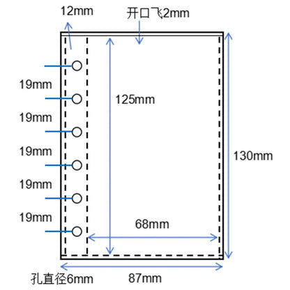 A5/A6/A7 Transparent File Holder Set – 10pcs 6-Hole Loose Leaf PVC Binder for DIY Document Storage