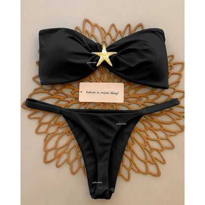 2025 Women’s Push-Up Bikini Set – Sexy Micro Swimwear, Bandeau Brazilian Beach & Pool Bathing Suit