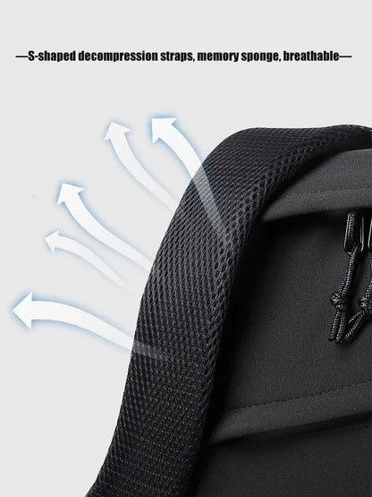 15 Inch Polyester Waterproof Men’s Backpack – Simple, Fashionable Student & Couple Computer Bag