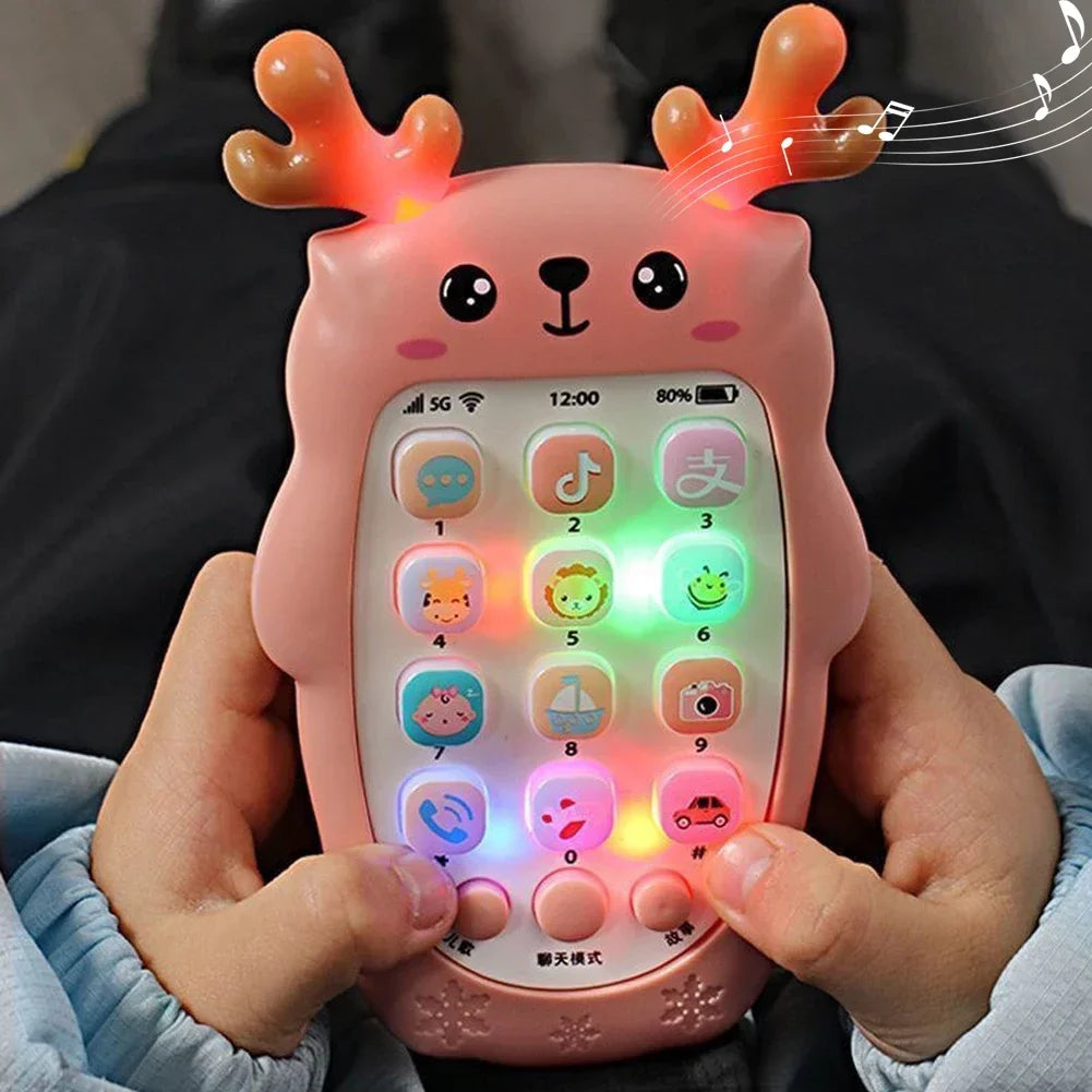 Baby Bilingual Telephone Teether Toy - Musical Voice Learning Phone for Infants