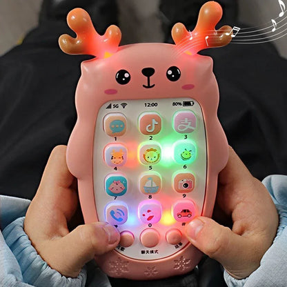 Baby Bilingual Telephone Teether Toy - Musical Voice Learning Phone for Infants
