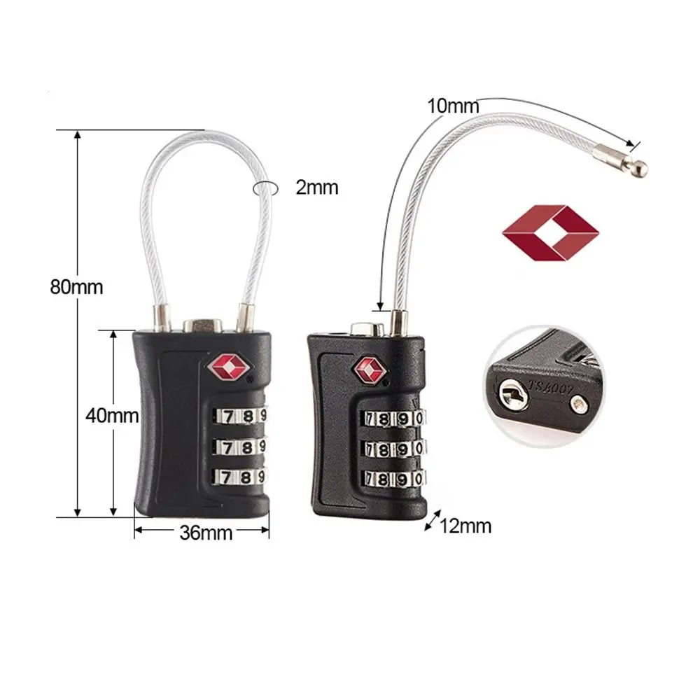 New TSA Customs Colorful Code Lock: Travel Luggage Password Changeable Padlock - Contrast Design for Cabinet, Locker Security