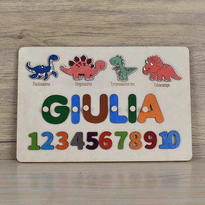 Montessori Personalized Wooden Name Puzzle — Custom Letter Board Educational Toy for Babies