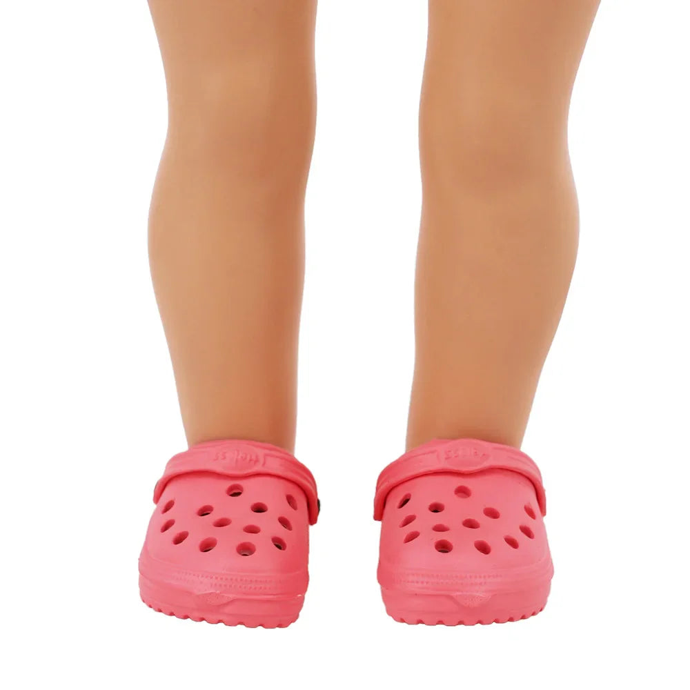 7cm Doll Sandal Shoes for 43cm Born Baby & 18-Inch American Dolls — Accessories for Doll Clothes, Girl’s Toy Gift