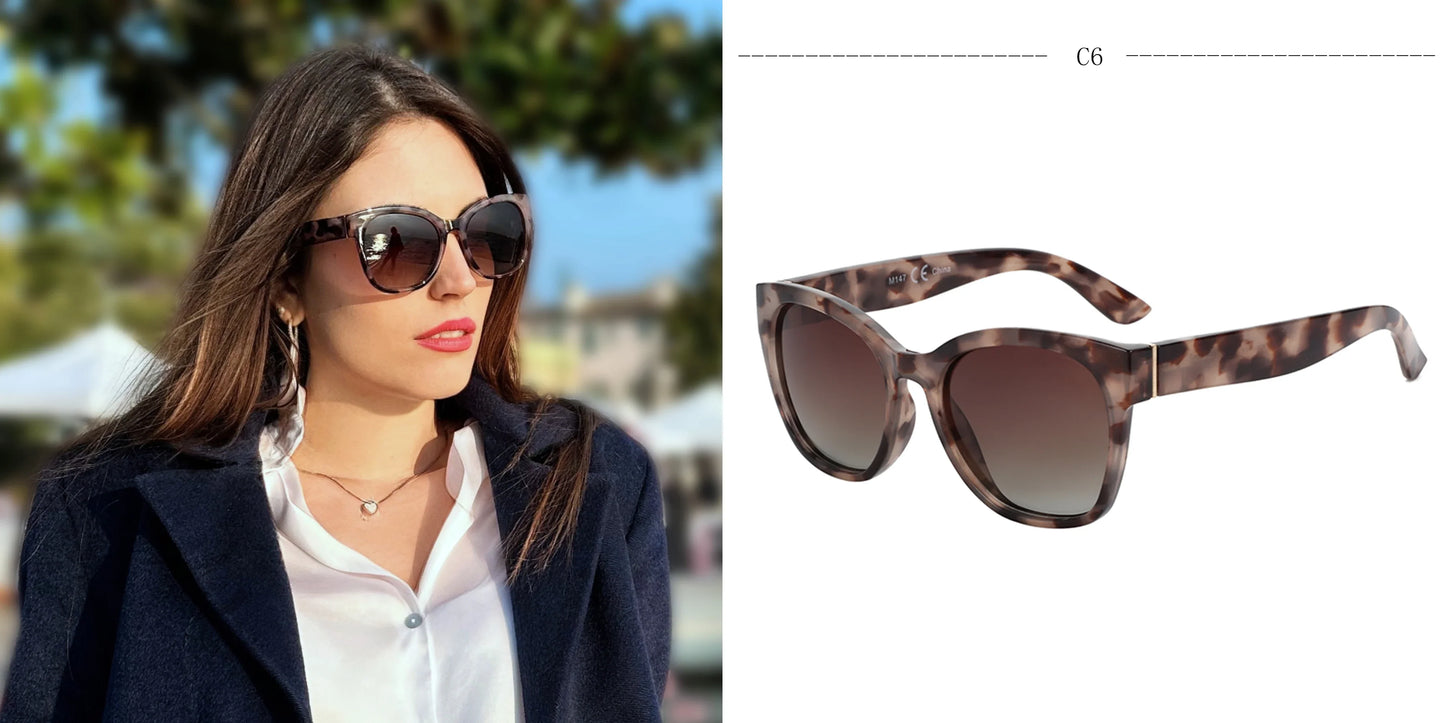 ZENOTTIC Women’s Cat Eye Polarized Sunglasses – Oversized Retro UV400 Designer Shades