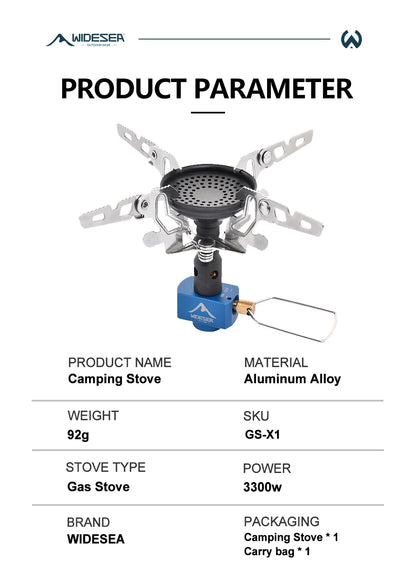 Outdoor Camping Gas Burner 3300W – Portable Stove for Survival, Bushcraft, and Tourist Kitchen