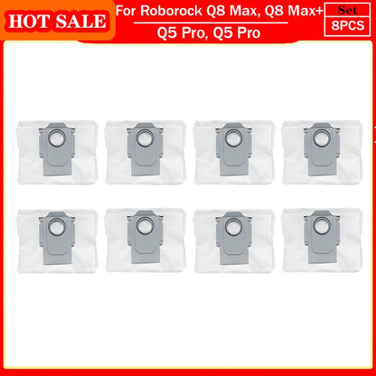 Roborock Q5 Pro & Q8 Max Replacement Parts – Main Brush, Side Brush, HEPA Filter, Mop & Dust Bag Accessories
