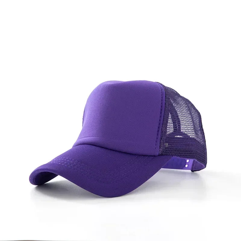 Custom Logo Trucker Hat - Adjustable Polyester Mesh Baseball Cap for Men & Women