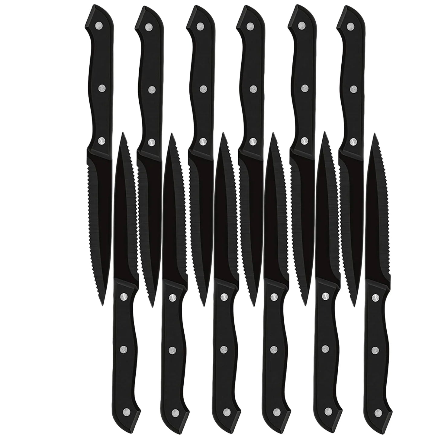 1/4/6/8/12-Pc Steak Knife Set – Full Tang Serrated Stainless Steel Knives for Beef, Bread & Restaurant Table Dinner Use