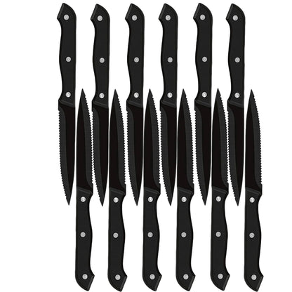 1/4/6/8/12-Pc Steak Knife Set – Full Tang Serrated Stainless Steel Knives for Beef, Bread & Restaurant Table Dinner Use