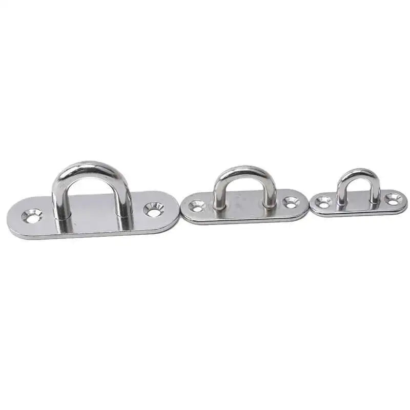 304 Marine Grade Stainless Steel Oval Eye Deck Buckle Staple Set – M5 M6 M8 Fasteners for Boat Shade Sail Mounting