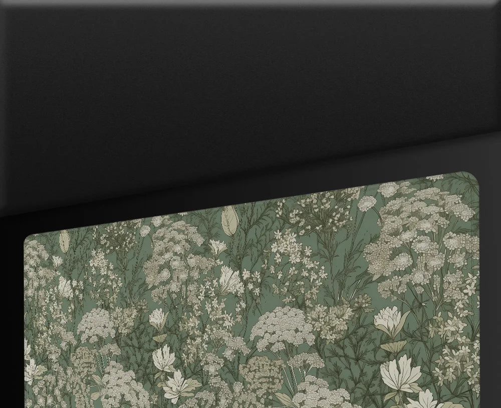 Green Vintage Flowers XL Gamer Mouse Pad – Large Non-Slip XXL Playmat for Home & Office Desk