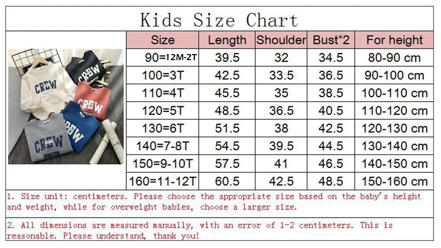 Spring Autumn Kids Sweatshirt – Cotton Long Sleeve T-Shirt for Boys & Girls 1-8Y Toddler Clothes