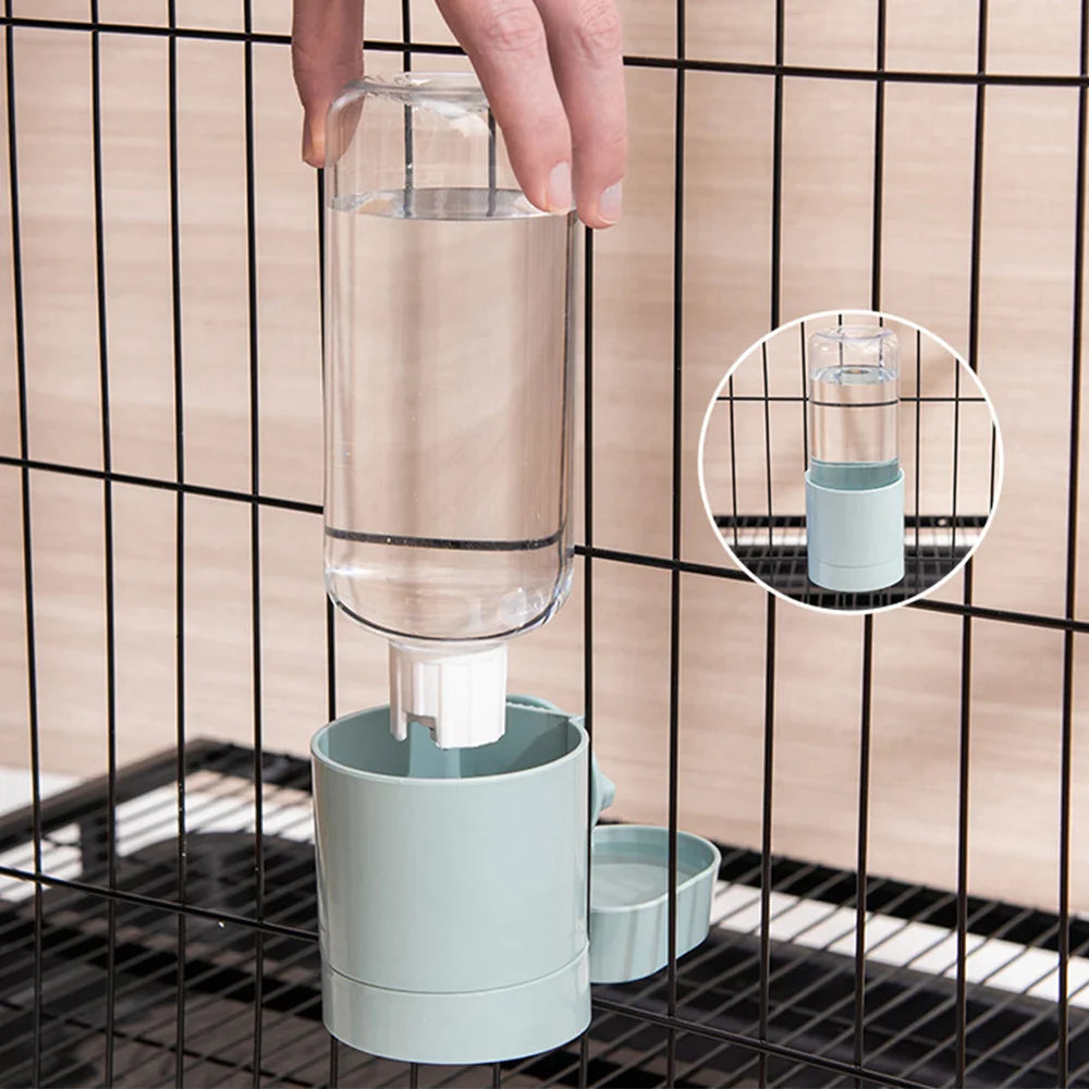 Automatic Pet Water Bottle: Food Container Dispenser Bowl for Puppy, Cats, Rabbit - Dogs Drinking Fountain, Cage Hanging Feeder