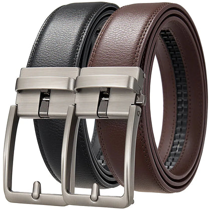 Click Belts for Men — Luxury Designer Genuine Leather Belt with Automatic Buckle, High-Quality Fashion Waist Strap
