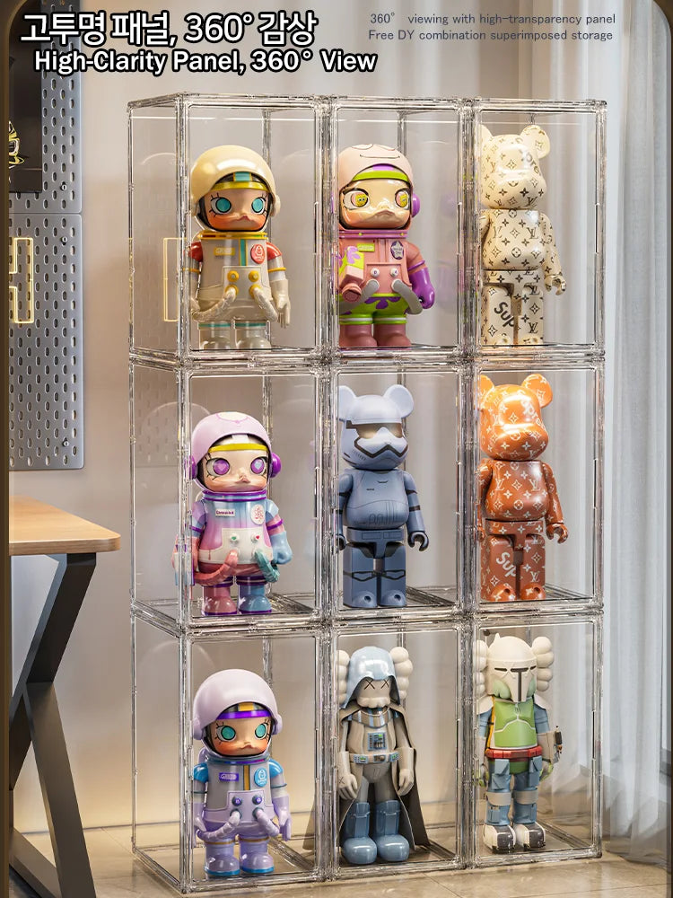 50×37×29cm Transparent Toy Organizer & Display Cabinet – Durable Storage Box for Helmets, Shoes & Books
