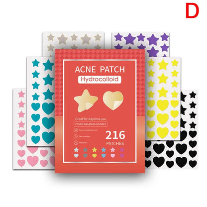 Colorful Star Pimple Patches – Invisible Acne Spot Stickers for Skin Care, Concealer & Makeup Tools