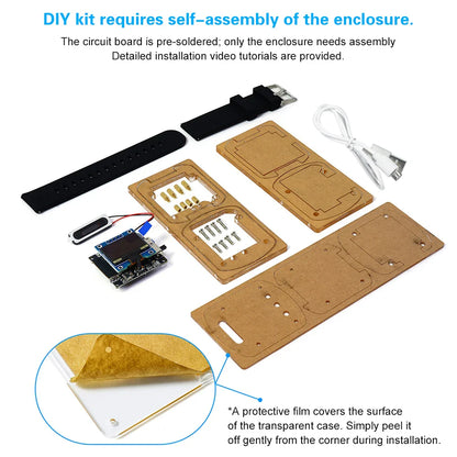 Xiaozhi AI Electronic Voice Watch Kit – ESP32-S3 N16R8 Development Board with OLED Screen for AI Robot