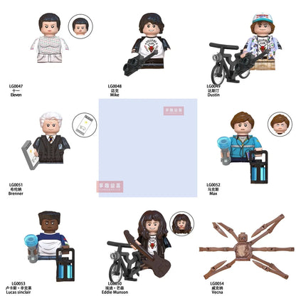 The Terrible Movie Upside-Down Model Building Block Set – Dustin, Mike, Lucas & Eleven Action Figures Toy for Kids