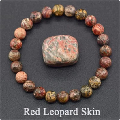 8MM Natural Epidote Zoisite & Lava Stone Bead Bracelet - Tiger Eye & Quartz Jewelry for Women