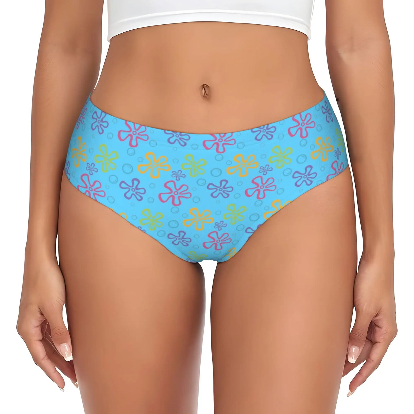 Women’s Anime Graphic Brief Panties - Soft Cartoon Print Underwear