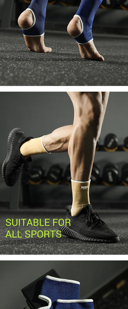 Elastic Breathable Ankle Support Sleeves - One Size for Running, Basketball & Cycling