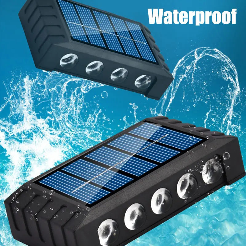 4/6/8/10 LED Solar Wall Lamp - Waterproof Up & Down Outdoor Light for Garden, Yard, Fence & Landscape Decor