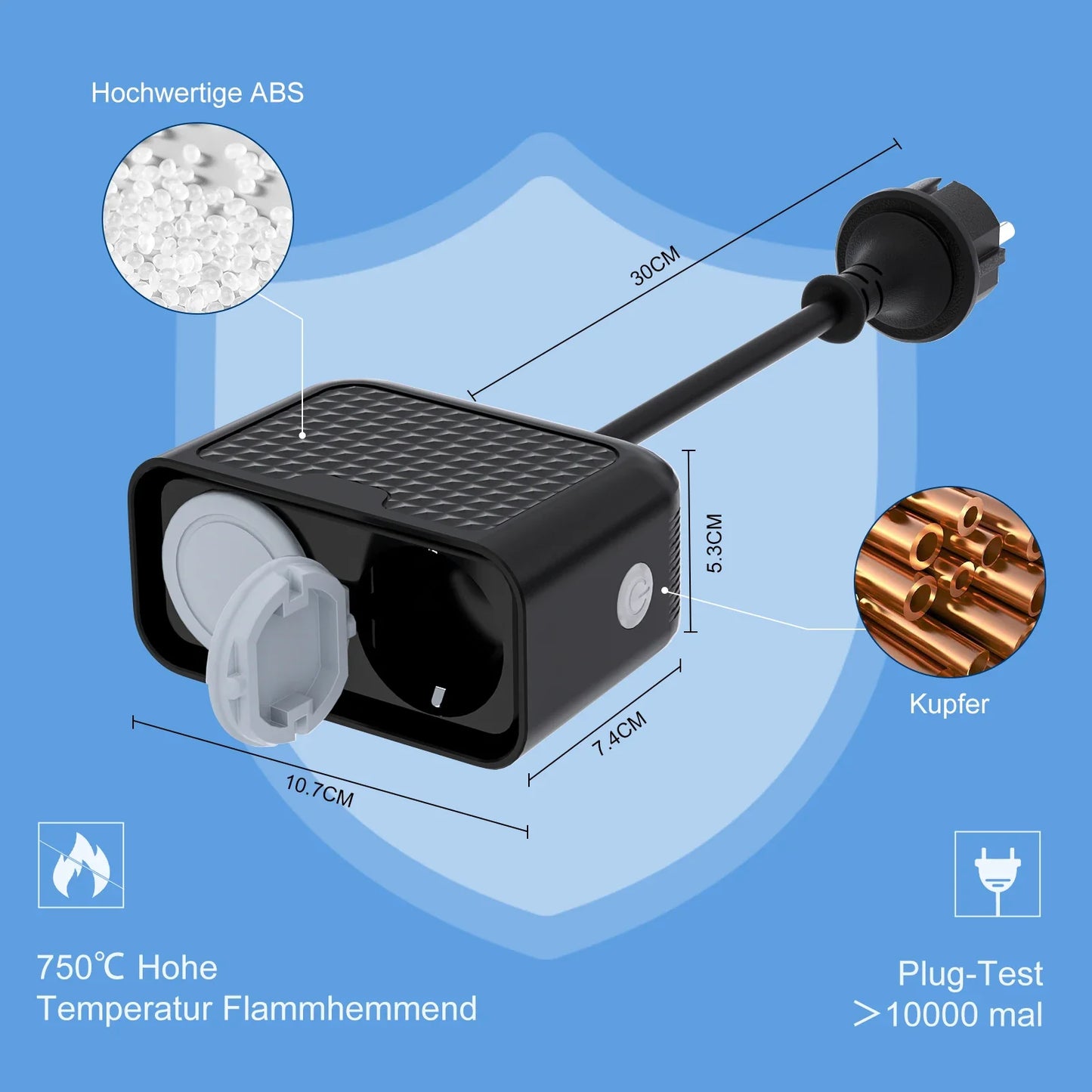 EU WiFi Smart Outdoor Power Socket — Waterproof IP44, Remote Control, Alexa & Google Assistant Compatible