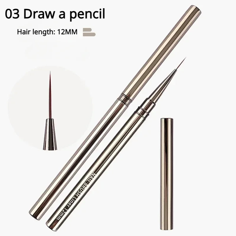 Nail Art Liner Brushes for Striping & Drawing – 6 to 25mm Design Pens, Professional Manicure Tools