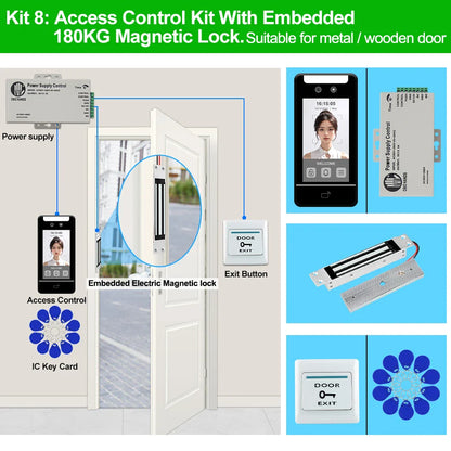 5-Inch Face Recognition Access Control System – Waterproof RFID & Password Attendance Reader for Door Entry