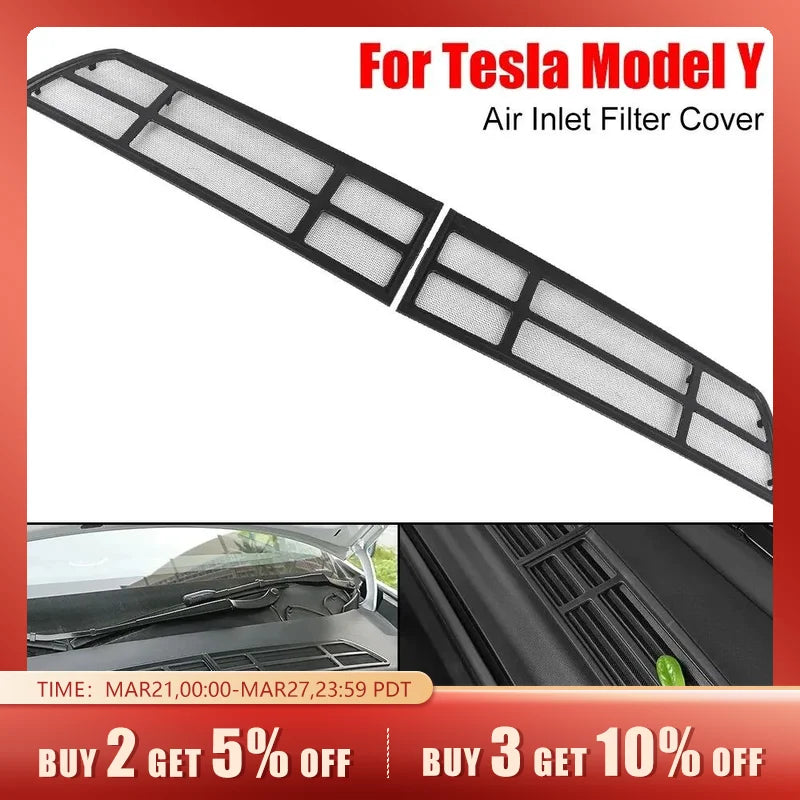 Tesla Model Y Car Air Flow Vent Insect-proof Net | Protective Cover Modification Accessories | Air Inlet Guard