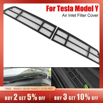 Tesla Model Y Car Air Flow Vent Insect-proof Net | Protective Cover Modification Accessories | Air Inlet Guard