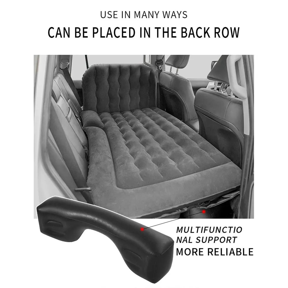 New Car Inflatable Bed: PVC and Flocking Air Travel Mattress for Most Small Cars - Comfortable Beige, Black, and Gray Options for Adults on-the-Go!