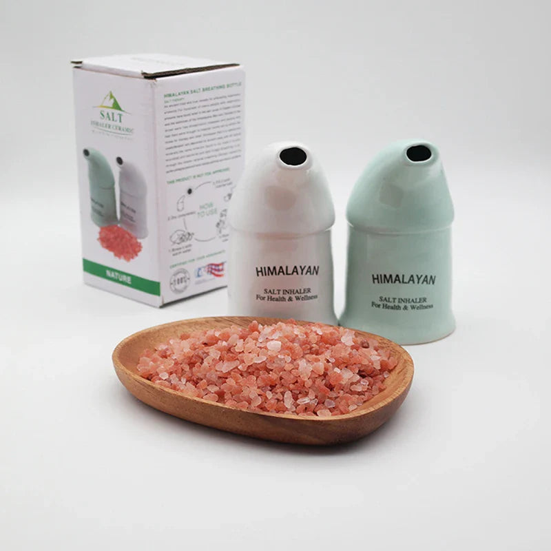 Ceramic Himalayan Salt Inhaler Humidifier | Portable Respiratory Cleaner & Stress Reliever