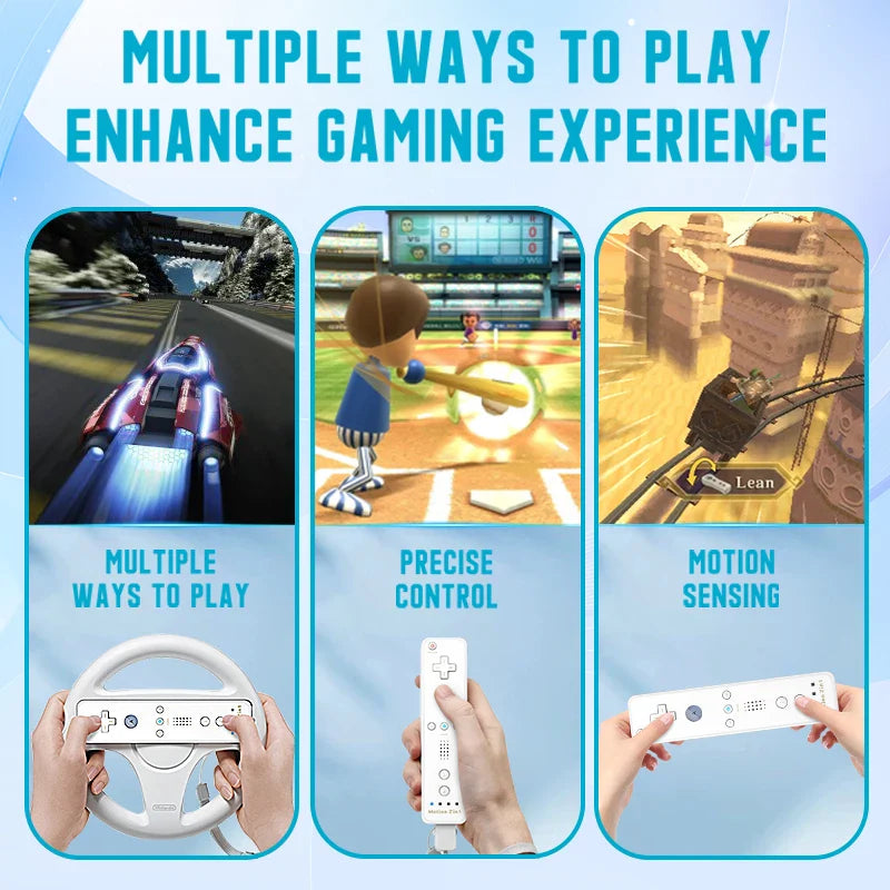 2-in-1 Wireless Controller for Nintendo Wii – Motion Plus Remote with Silicone Case
