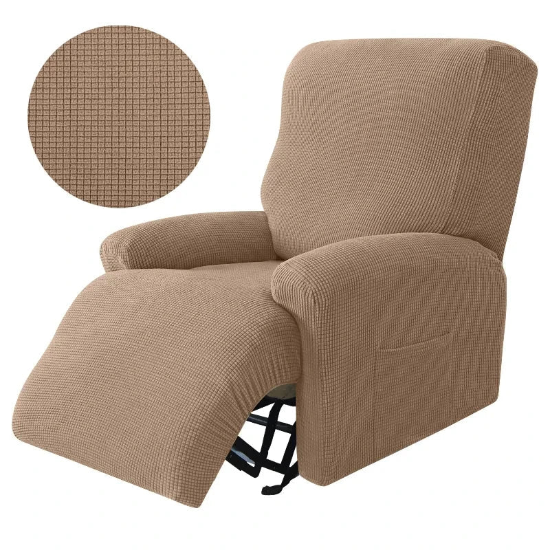 4pcs Recliner Sofa Cover Set - Stretch Spandex Couch Slipcovers with Non-Slip Fit for Armchair & Lazy Chair
