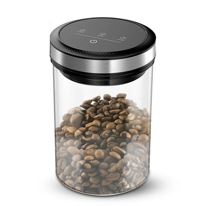 J1UL1N Vacuum Coffee Canister — 1.6L/54Oz Airtight Storage Jar with 33KPa Auto Vacuum & Touch Screen Lid