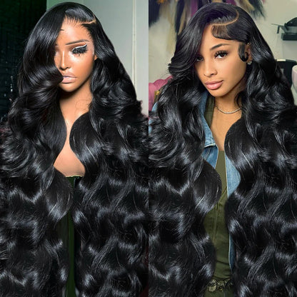 250% Density Body Wave Lace Front Wig – 13x6 Transparent Brazilian Remy Human Hair, 30-32 Inch for Black Women