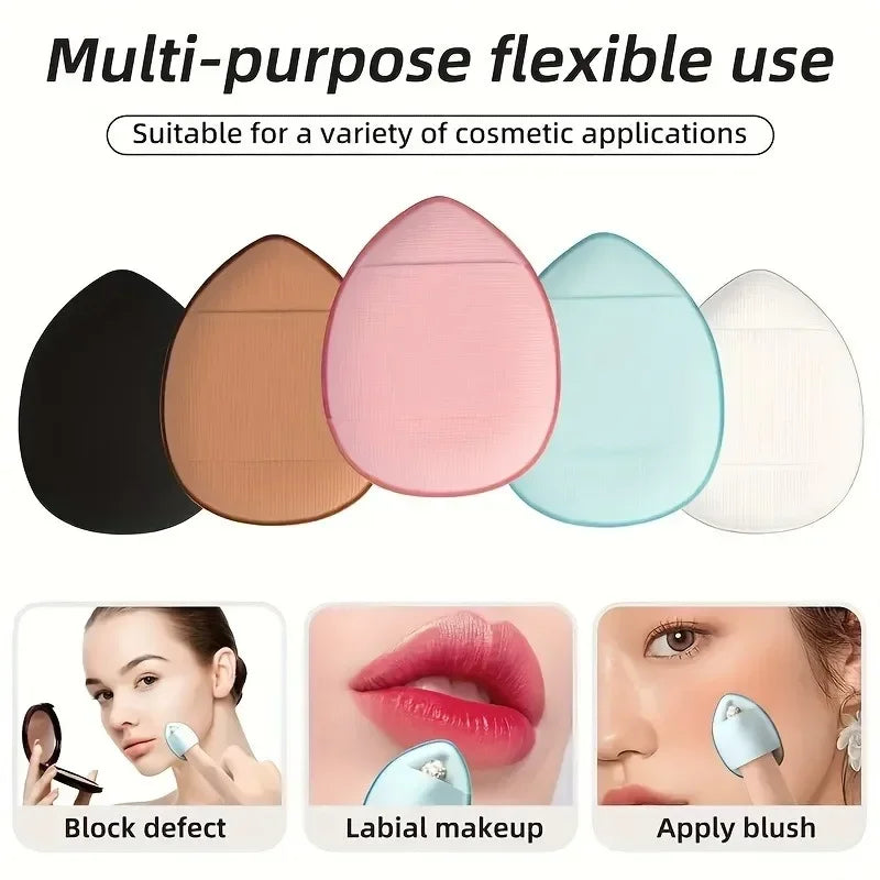 5/10Pcs Mini Finger Puff Foundation Sponge Set for BB Cream, Concealer & Powder - Makeup Applicator Tools
