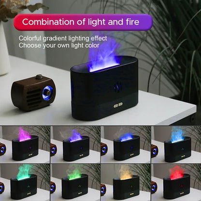 Kinscoter Ultrasonic Cool Mist Maker - Aroma Diffuser Air Humidifier with LED Essential Oil Flame Lamp - Difusor Fogger