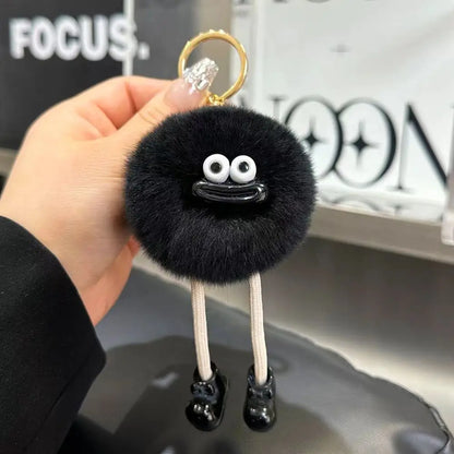 Cute Big Eyes Plush Keychain – Cartoon Briquettes Car & Bag Pendant Style